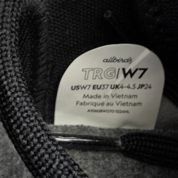 Allbirds Tree Runner Go Womens Natural Black Sneakers Size 7 - Picture 8 of 9